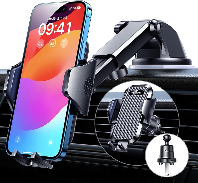 VANMASS Car Phone Holder 2026 Ultimate Military-Grade Phone Holder for Your Car Windshield Dashboard【Newest Best Strongest】 Cell Phone Car Mount with Patent & Safety Certs for iPhone Samsung Android - Image 1